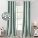 MIULEE Linen Texture Curtains for Bedroom Solid 100% Blackout Thermal Insulated Seafoam Green Curtains Grommet Room Darkening Curtains/Draperies for Living Room Nursery 52x120 Inch (2 Panels) by TinyTreasures Baby Boutique