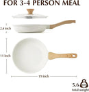 SENSARTE Nonstick Ceramic Frying Pan Skillet with Lid, 11 Inch Omelet Pan, Healthy Non Toxic Chefs Pan, Induction Compatible Egg Pan with Heat Resistant Handle, Free of Intentionally Added PFAS/PTFE by CozyNest Decor