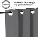 ChrisDowa Small Window Curtains 36 inches Long for Bedroom - Grommet Short Thermal Insulated Room Darkening Curtains for Kitchen (2 Panels, Grey, 42 x 36 Inch) by CozyNest Decor