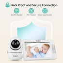 7" 1080P Full HD Video Baby Monitor No WiFi,100 Hrs 5000mAh Battery Runs 4 Days,4X Zoom,Remote 355° Pan-Tilt,2-Way Talk with Temp Alert/Lullabies/VOX by TinyTreasures Baby Boutique
