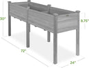 Best Choice Products 72x23x30in Raised Garden Bed, Elevated Wood Planter Box Stand for Backyard, Patio, Balcony w/Divider Panel, 6 Legs, 300lb Capacity - Gray by GreenHaven Gardens
