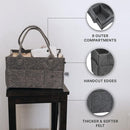 Parker Baby Diaper Caddy - Nursery Storage Bin and Car Organizer for Diapers and Baby Wipes - Charcoal, Regular by TinyTreasures Baby Boutique