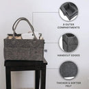 Parker Baby Diaper Caddy - Nursery Storage Bin and Car Organizer for Diapers and Baby Wipes - Charcoal, Regular by CozyNest Decor