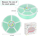 Kids Reusable Rotating Snack Container with 5 Separate Compartments, Color Matching Opening Lid,BPA/PVC-Free, Dishwasher Safe, Perfect for Travel, School Lunches & On-the-Go Snacking-Green by TinyTreasures Baby Boutique
