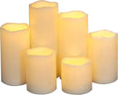 CANDLE CHOICE Waterproof Outdoor Battery Operated Flameless Pillar Candles with Timer White Plastic Realistic Flickering Electric LED Lights for Lantern Garden Wedding Christmas Decorations 6 Pack by GreenHaven Gardens