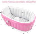 Inflatable Baby Bathtub, Portable Infant Toddler Bathing Tub Non Slip Travel Bathtub Mini Air Swimming Pool Kids Thick Foldable Shower Basin with Air Pump, Pink by TinyTreasures Baby Boutique