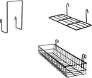 FRIADE Wall Grid Panel Hanging Basket with Hooks,Bookshelf,Display Shelf,Wall Organizer and Metal Shelving for Home Supplies,1 Set of 3 (Black) by CozyNest Decor