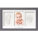 Baby Hand and Footprint Kit - Clay Handprint Keepsake Frame, Newborn Nursery Picture Frame, Personalized New Mom Gifts for Baby Shower & Registry (Gunmetal Gray) by TinyTreasures Baby Boutique