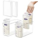 Breastmilk Storage Container with 4 Freezer Flattener Kit to Flatten Standing Breast Milk Bags in Organizer Bins Save Refrigerator Space |Vertical Storage by TinyTreasures Baby Boutique