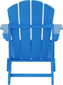 WO Home Furniture Adirondack Chairs Table Set of 3 PCS Outdoor Folding Chairs Coffee Table Weather/UV Resistant for Lawn, Garden, Bon Fire, Balcony (Pacific Blue)