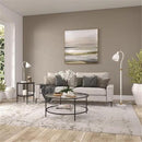 Henn&Hart 20" Wide Round Side Table with Glass Shelf in Blackened Bronze, Table for Living Room, Bedroom by CozyNest Decor