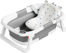 Collapsible Baby Bathtub,Baby Bath Tub with Soft Cushion & Thermometer,Baby Bathtub Newborn to Toddler 0-36 Months,Portable Travel Baby Tub by TinyTreasures Baby Boutique