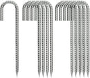 Rebar-Stakes-12-Inch, Ground Stakes Heavy Duty J-Hook Galvanized Anti-Rust Heavy Duty Ground Anchors for Garden Dog Fence Chicken Coop Christmas Decorations Deer Fence 10pcs by CozyNest Decor