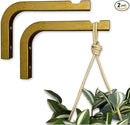 2-Piece Set of Plant Hooks for Wall 6 Inch - Mounted Wooden Plant Hook - Indoor and Outdoor Bracket Plant Hanger for Planters, Lanterns, Bird Feeders, Patio Decorations (Bronze) by GreenHaven Gardens