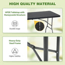 6FT Folding Table, Heavy Duty Plastic Table Portable Fold-in-Half Utility Table Indoor Outdoor Picnic Table w/Handle & Lock for Camping BBQ Party Wedding Market Events, Black by GreenHaven Gardens