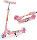 Scooter for Kids Ages 3+, Teens, Foldable Kick Scooter with Light up Wheels, Kickstand, 3 Adjustable Levels, Rear Brake, Lightweight Boys Girls Outdoor Toys for Kids 8-12, Pink by TinyTreasures Baby Boutique