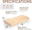 Homeforia 12 inch Natural Floating Shelf, High End Solid Real Wood 12inch Small Floating Shelves for Wall Mounted, Natural Wooden Floating Shelves, Heavy Duty Bracket, 12 X 6.5 X 1.75 in, Set of 3 by CozyNest Decor