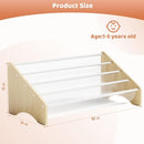 Sturdy Wooden High-Transparent 4 Tier Kids Bookshelf, Perfect Kid-Friendly Height Book Shelf for Kids Rooms - Toddler Book Shelf Display for Nurasery, Deep Size Bookshelf Hold More Books by TinyTreasures Baby Boutique