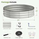4x4x1 FT Galvanized Raised Garden Bed, Large Round Raised Garden Beds Outdoor Raised Planter Box, Raised Beds for Gardening Vegetables Flower Herb(Pearl White) by GreenHaven Gardens