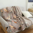 UKELER Flannel Sherpa Throw 80'' x 60''- Cute Colorful Owl Design Soft Plush Flannel Blanket Throws for Bed/Couch/Sofa/Office/Camping by CozyNest Decor