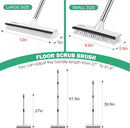 SetSail Upgraded Large 12 in Wide Floor Scrub Brush with 51-Inch Long Adjustable Handle 2 in 1 Scrape Brush Stiff Bristle Floor Scrubber for Cleaning Shower Bathroom Garage Kitchen Wall Deck Tub Tile by GreenHaven Gardens