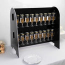 Tableclothsfactory Black Mirror Finish 2-Tier Wine Glass Stemware Rack, 18 Champagne Flute Holder Foam Board Stand - 25" by CozyNest Decor