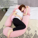 AS AWESLING 60in Full Body Pillow | Nursing, Maternity and Pregnancy Pillow | Extra Large U Shape Pillows with Detachable Side, Separate Support Pillow and Removable Cover Velvet (Light Pink) by TinyTreasures Baby Boutique