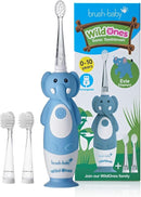 brush-baby WildOnes Kids Electric Rechargeable Toothbrush Elephant, 1 Handle, 3 Brush Heads, USB Charging Cable, for Ages 0-10 (Elephant) by TinyTreasures Baby Boutique