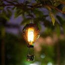 Starsoul Hot Air Balloon Solar Lantern Flickering Flame Light Tie-Dye Style Glass Solar Powered Hot Air Balloon Lamp Hanging Outdoor Lantern Waterproof Decor for Patio, Garden, Porch by GreenHaven Gardens