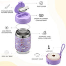 17oz Soup Thermo for Hot Food Kids Insulated Vacuum Food Jar with Stainless Steel Spoon Wide Mouth Thermo Leakproof Lunch Food Container Kids Hot Lunch Box (Purple-Horse) by TinyTreasures Baby Boutique