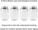 Solar Lantern Mason Jar Hanging Lights,4 Pack 30 Led Fairy Firefly Starry String Jar Lights (Mason Jars/Hangers Included),for Mason Jar Patio Garden Lanterns Wedding Table Decor Light by GreenHaven Gardens