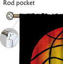 Red Basketball Blackout Curtains for Boy Girl Room Darkening Decor,Sport Theme and Motto Dark Background Bedroom Living Room Home Rod Pocket Thermal Insulated Window Curtain/Drapes Panel,84x63 Inch… by TinyTreasures Baby Boutique
