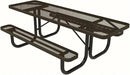 Coated Outdoor Furniture Heavy-Duty Portable ADA-Compliant Outdoor Picnic Table, Expanded Metal Patio Dining Furniture Made in America (8ft Rectangular, Both-Side Handicap, Textured Brown) by GreenHaven Gardens