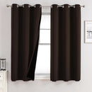 ChrisDowa 100% Blackout Curtains for Bedroom with Black Liner, 2 Thick Layers Total Blackout Thermal Insulated Grommet Window Curtains 2 Panels Set (Brown, 42 x 63 Inch) by TinyTreasures Baby Boutique