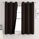 ChrisDowa 100% Blackout Curtains for Bedroom with Black Liner, 2 Thick Layers Total Blackout Thermal Insulated Grommet Small Window Curtains 2 Panels Set (Brown, 42 x 45 Inch) by TinyTreasures Baby Boutique