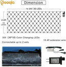 Pooqla Net Lights, 300LED Christmas Outdoor Mesh Light, 14.8x4.9 ft Fairy String Mesh Light 8 Modes Green Wire, Connectable Waterproof Decorative Light for Bushes Tree Garden Halloween, Cool White by GreenHaven Gardens