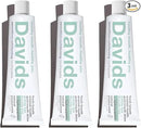 Davids Hydroxi™ Fluoride Free Nano Hydroxyapatite Toothpaste for Remineralizing Enamel & Sensitive Relief, Whitening, Antiplaque, SLS Free, Natural Peppermint, 4oz, Made in USA (3 Pack) by CozyNest Decor