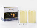 Homemory 4" x 6" Large Waterproof Outdoor Flameless Candles, Battery Operated Flickering LED Pillar Candles with Remote and Timers for Indoor Outdoor Lanterns, Long Lasting, Dark Ivory, Set of 2 by CozyNest Decor