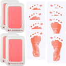 Baby Footprint and Handprint Kit, 4 Pink Inkless Print Pads + 8 Imprint Cards, Dog Paw Print Kit Clean Touch Ink Pad Perfect Keepsake Gift for Newborns and Pets Printing Touch Imprints by TinyTreasures Baby Boutique
