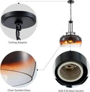 WUZUPS Chandelier Rustic Farmhouse Industrial Round Ceiling Pendant LED Light Fixture with Amber Gradient Black Glass Shade for Dining Room Kitchen Island Foyer Entryway, H 20.9" W 15.9", E26 Base by CozyNest Decor