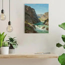 Natural mountain stream scenery poster suitable for bedroom beautiful blue sky flowing river scenery suitable for living room dormitory office by CozyNest Decor