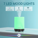 ASAKUKI 300ML Essential Oil Diffuser, Quiet 5-in-1 Premium Humidifier, Home Fragrance Aroma Diffuser with 7 LED Color Changing Light and Auto-Off Switch -Dark Brown by TinyTreasures Baby Boutique