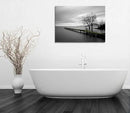 DZL Art S74981 Canvas Prints Modern Minimalist Black and White Lake Trees Landscape Wall Art Painting for Living Room Bedroom Decor Office Wall Decor Home Decoration by CozyNest Decor