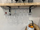 14-Inch Black Wine Glass Rack, Under Cabinet Wine Glass Holder, Stemware Rack, Hanging Stemware Holder, Set of 2 by CozyNest Decor