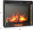 BELLEZE 28" Electric Fireplace, 1500 W 5000 BTU Space Heater with Adjustable Timer, Realistic Wood Log & Crackling Sound, Indoor Fireplace for TV Stand Mantel, Bedroom, Living Room by CozyNest Decor
