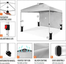 CROWN SHADES 10x10 Pop Up Canopy with 1 Side Wall - Beach Tent with One Push Setup - Outdoor Sun Shade for Events, Parties, Camping - Gazebo with STO-N-Go Cover Bag (White) by GreenHaven Gardens