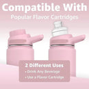 Chill Oasis Water Bottle | Compatible With Popular Flavor Cartridges | BPA Free, Leak Proof, Double-Walled Vacuum Insulated Stainless Steel, and Dishwasher Safe | Cold for 24 Hours (Pink, 12oz) by CozyNest Decor