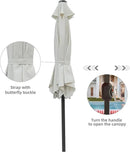 Aok Garden 7.5 ft Patio Umbrella Outdoor Market Umbrella Tilt Button and Crank 6 Ribs for Deck Lawn Pool& Backyard by GreenHaven Gardens