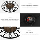 Maxstar Large Round Wall Clock for Living Room Decor Battery Operated Non Ticking Black Metal Wood Clocks for Home Living Room Garden Farmhouse Office Kitchen Decoration -24 inch by CozyNest Decor