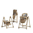 Multi Functional All in 1 Baby High Chair Swings for Infants Foldable Rocking 8 Level Height Adjustment Eco Friendly Washable PU Cushion Ultimate Baby Feeding Chair (Brown) by TinyTreasures Baby Boutique
